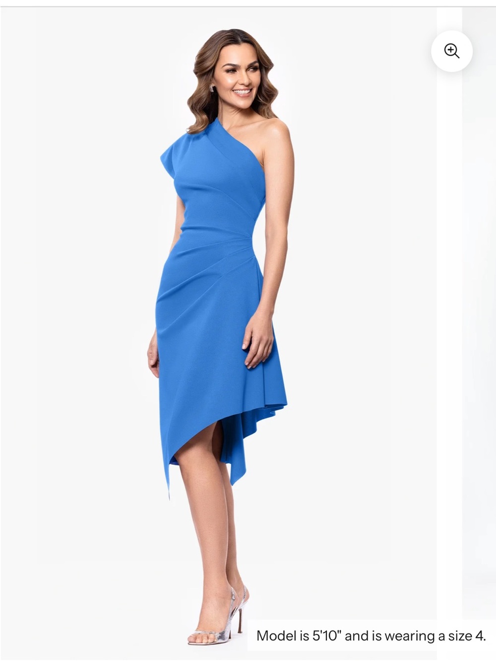 Betsy&Adam SCUBA CREPE ONE SHOULDER MIDI DRESS sz6 NWT